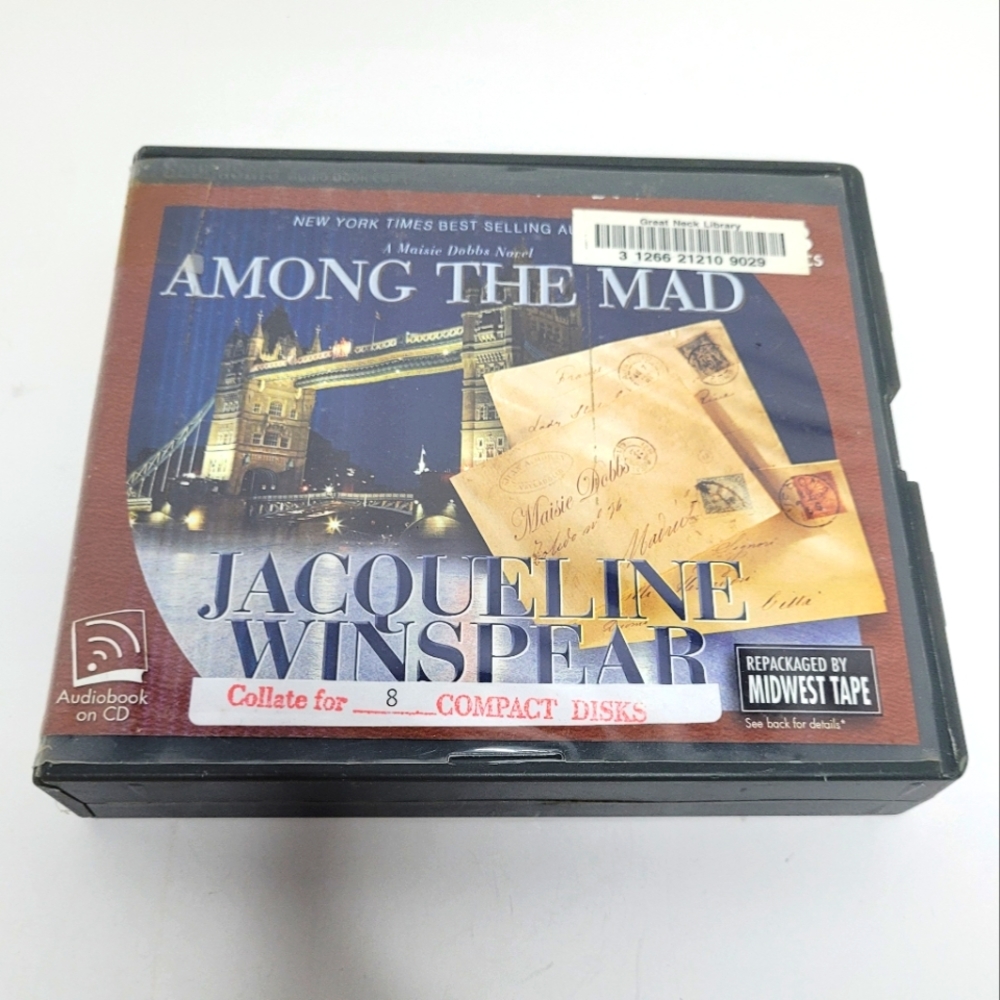 Among the Mad by Jacqueline Winspear Mystery Novel on Audiobook CDs Ex-Library